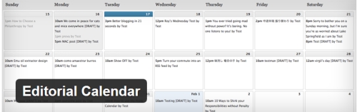 Content marketing na WordPress - Editorial Calendar