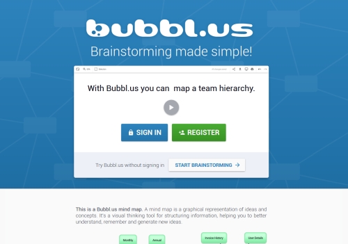 Aplikacje dla copywriterów - bubbl.us